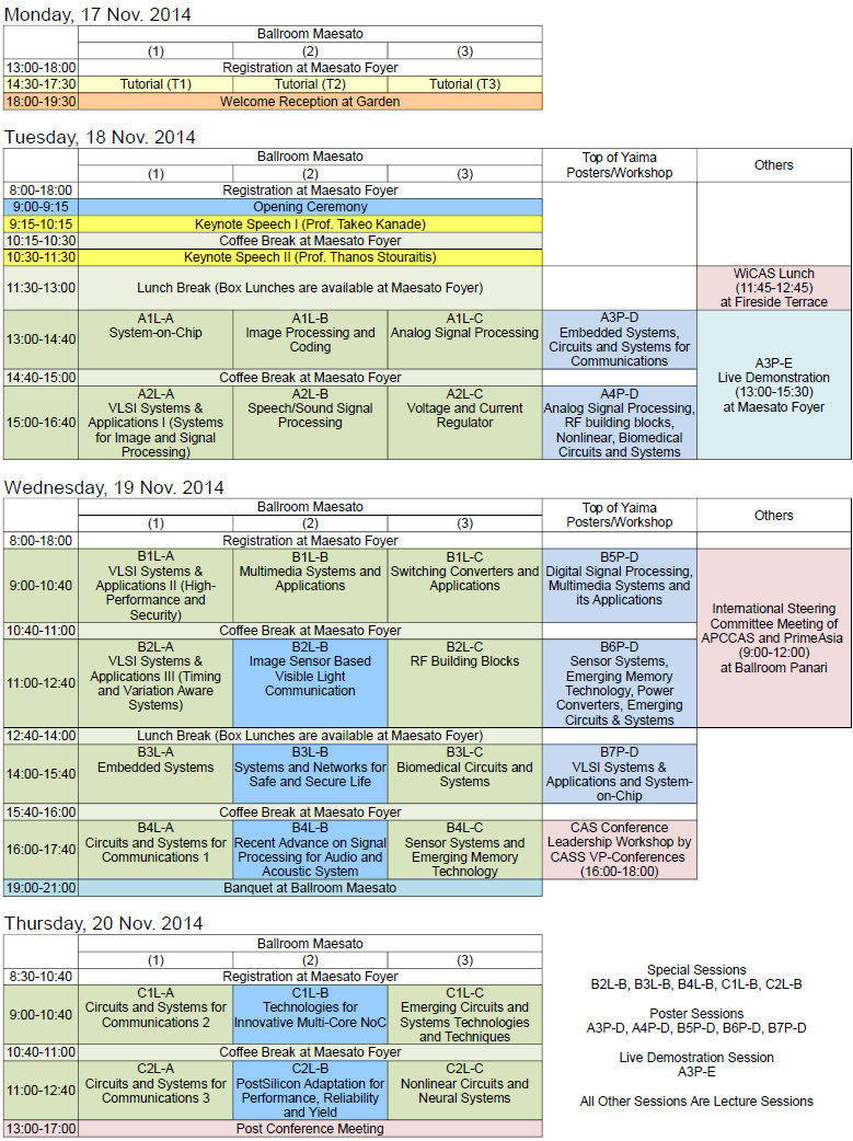 APCCAS 2014 Program Overview